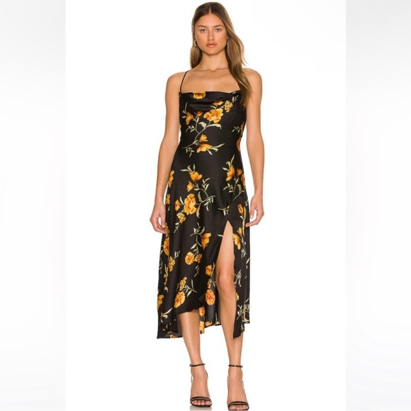 Astr Dresses & Skirts - ASTR the Label Gaia Floral Strappy Cowl Neck Midi Dress